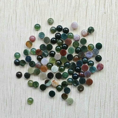 Großhandel 100 Stück Mode Naturstein Runde Cabochon Perlen 6mm für Schmuck Zubehör machen-Indien Achat-6mm von HDJSDB