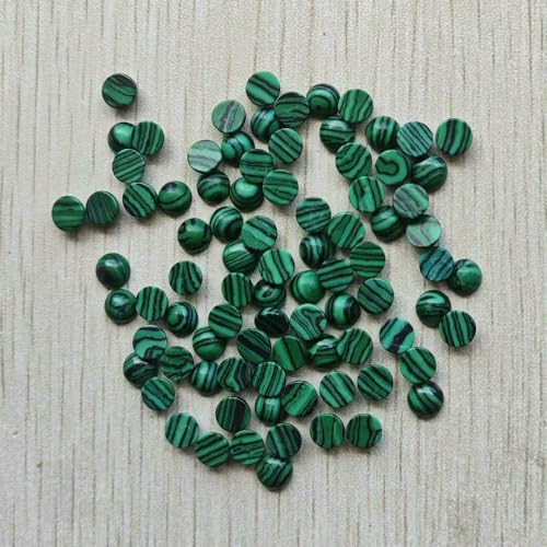 Großhandel 100 Stück Mode Naturstein Runde Cabochon Perlen 6mm für Schmuck Zubehör machen-Malachit-6mm von HDJSDB