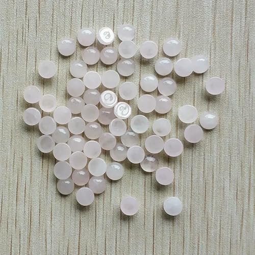 Großhandel 100 Stück Mode Naturstein Runde Cabochon Perlen 6mm für Schmuck Zubehör machen-Rosenquarz Stein-6mm von HDJSDB