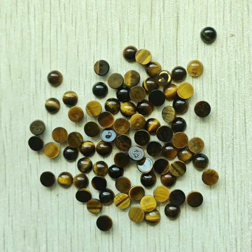 Großhandel 100 Stück Mode Naturstein Runde Cabochon Perlen 6mm für Schmuck Zubehör machen-Tigerauge Stein-6mm von HDJSDB