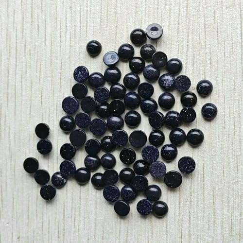 Großhandel 100 Stück Mode Naturstein Runde Cabochon Perlen 6mm für Schmuck Zubehör machen-blauer Sandstein-6mm von HDJSDB