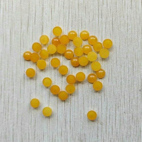 Großhandel 100 Stück Mode Naturstein Runde Cabochon Perlen 6mm für Schmuck Zubehör machen-gelbe Jade-6mm von HDJSDB
