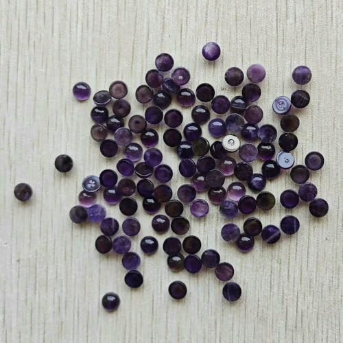 Großhandel 100 Stück Mode Naturstein Runde Cabochon Perlen 6mm für Schmuck Zubehör machen-natürliche amethyst-6mm von HDJSDB