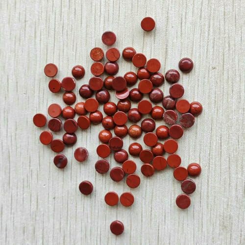 Großhandel 100 Stück Mode Naturstein Runde Cabochon Perlen 6mm für Schmuck Zubehör machen-roter Stein-6mm von HDJSDB