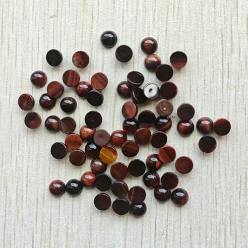 Großhandel 100 Stück Mode Naturstein Runde Cabochon Perlen 6mm für Schmuck Zubehör machen-roter Tigerauge Stein-6mm von HDJSDB