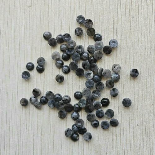 Großhandel 100 Stück Mode Naturstein Runde Cabochon Perlen 6mm für Schmuck Zubehör machen-schwarzer Spektrolith-6mm von HDJSDB