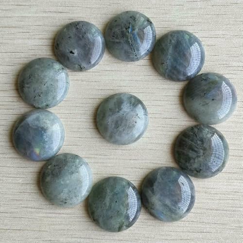 Großhandel 12 stücke/lotnatural stein gemischt runde cabochon perlen 25mm für DIY schmuck machen-Labradorit stein von HDJSDB