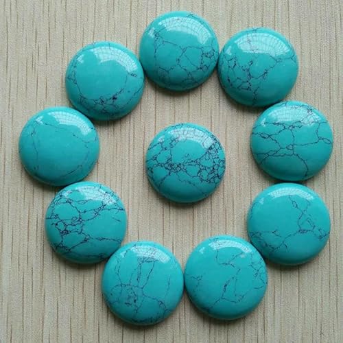 Großhandel 12 stücke/lotnatural stein gemischt runde cabochon perlen 25mm für DIY schmuck machen-blau türkis von HDJSDB