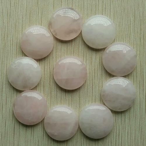 Großhandel 12 stücke/lotnatural stein gemischt runde cabochon perlen 25mm für DIY schmuck machen-rose quarz stein von HDJSDB