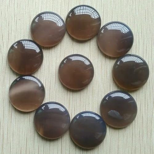 Großhandel 12 teile/los 2018 neue naturstein gemischt runde cabochon perlen 25mm für DIY schmuck machen-grau onyx von HDJSDB