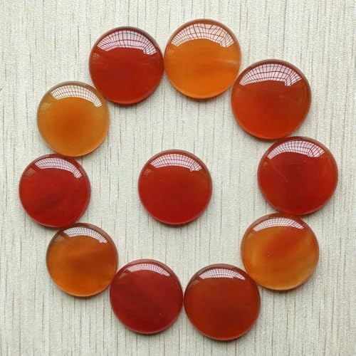 Großhandel 12 teile/los 2018 neue naturstein gemischt runde cabochon perlen 25mm für DIY schmuck machen-rot onyx von HDJSDB