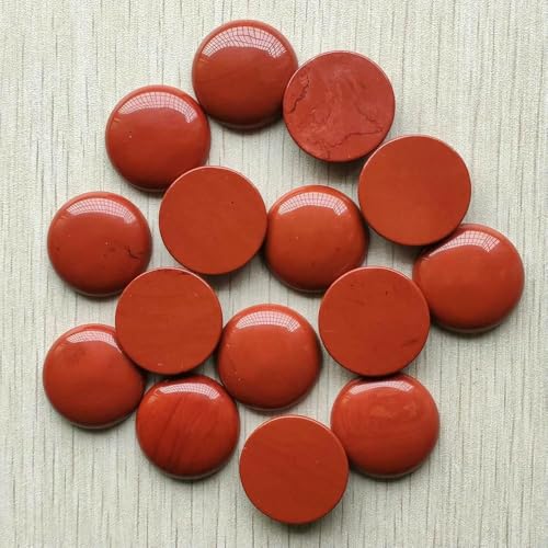 Großhandel 12 teile/los 2018 neue naturstein gemischt runde cabochon perlen 25mm für DIY schmuck machen-rot stein von HDJSDB