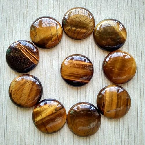 Großhandel 12 teile/los 2018 neue naturstein gemischt runde cabochon perlen 25mm für DIY schmuck machen-tiger auge stein von HDJSDB