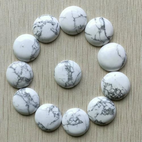 Großhandel 12 teile/los 2018 neue naturstein gemischt runde cabochon perlen 25mm für DIY schmuck machen-weiß türkis von HDJSDB