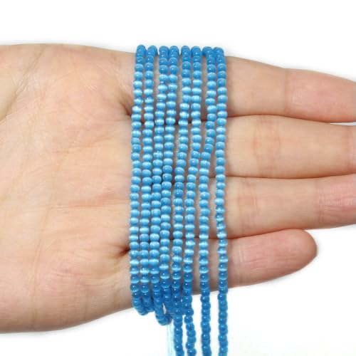 Großhandel 2 mm Natursteinperlen, kleine glänzende Katzenaugenperle, glatte lose Perlen für die Herstellung von DIY-Schmuck, Charm-Armbänder und Halsketten, blau, 2 mm, ca. 187 Stück Großhandel 2 mm Natursteinperlen, kleine glänzende Katzenaugenperle, glatte lose Perlen für die Herstellung von DIY-Schmuck, Charm-Armbänder und Halsketten, blau, 2 mm, ca. 187 Stück von HDJSDB
