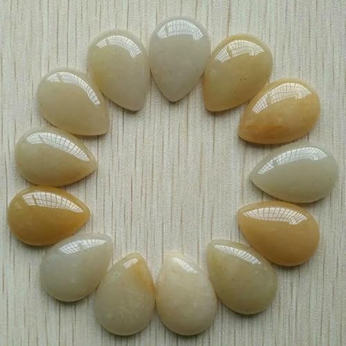 Großhandel 20 stücke naturstein gemischt wassertropfen CABOCHON perlen 18x25mm DIY schmuck zubehör, der Schnelle versand-gelb jade von HDJSDB