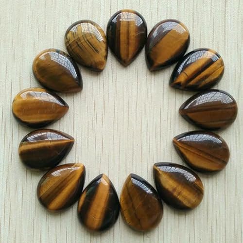 Großhandel 20 stücke naturstein gemischt wassertropfen CABOCHON perlen 18x25mm DIY schmuck zubehör, der Schnelle versand-tiger auge stein von HDJSDB