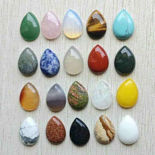 Großhandel 20 stücke naturstein gemischt wassertropfen CABOCHON perlen 18x25mm DIY schmuck zubehör, der Schnelles verschiffen-gemischt von HDJSDB
