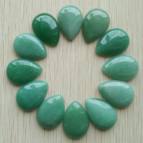 Großhandel 20 stücke naturstein gemischt wassertropfen CABOCHON perlen 18x25mm DIY schmuck zubehör, der Schnelles verschiffen-grün aventurin von HDJSDB