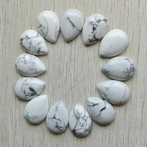 Großhandel 20 stücke naturstein gemischt wassertropfen CABOCHON perlen 18x25mm DIY schmuck zubehör machen Schnelle versand-weiß türkis von HDJSDB