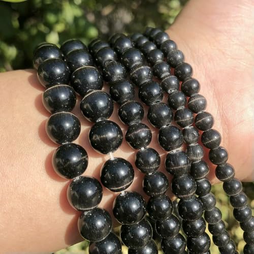 Großhandelsperlen aus Katzenaugenstein, rund, natürlicher Opal, rund, lose Abstandsperlen für die Schmuckherstellung, DIY-Armband, 15 Zoll, 4 6 8 10 12 mm, Schwarz, 8 mm, 46 Stück Großhandelsperlen aus Katzenaugenstein, rund, natürlicher Opal, rund, lose Abstandsperlen für die Schmuckherstellung, DIY-Armband, 15 Zoll, 4 6 8 10 12 mm, Schwarz, 8 mm, 46 Stück von HDJSDB