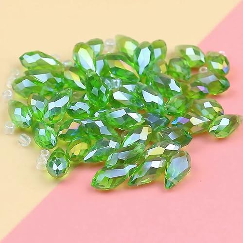Hochwertige, exquisite österreichische Kristallperlen in Wassertropfenform, 6 x 12 mm, 50 Stück, Kristallglas-Kiefernperlen-Ornamente, DIY-Armband-Halskette, Grün Hochwertige, exquisite österreichische Kristallperlen in Wassertropfenform, 6 x 12 mm, 50 Stück, Kristallglas-Kiefernperlen-Ornamente, DIY-Armband-Halskette, Grün von HDJSDB