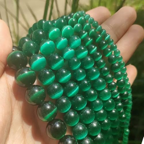 Katzenaugen-Opalperlen in verschiedenen Farben, Naturstein, Glas, lose Perlen zur Schmuckherstellung, DIY-Armbänder, Fundstücke, 4/6/8/10/12 mm, 15 Zoll, Dunkelgrün, 10 mm, 36 Perlen Katzenaugen-Opalperlen in verschiedenen Farben, Naturstein, Glas, lose Perlen zur Schmuckherstellung, DIY-Armbänder, Fundstücke, 4/6/8/10/12 mm, 15 Zoll, Dunkelgrün, 10 mm, 36 Perlen von HDJSDB