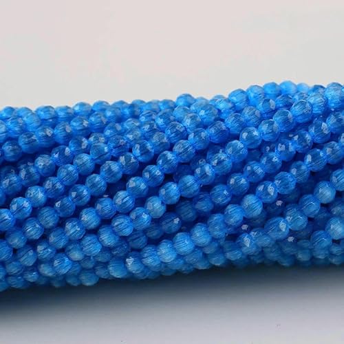 Kleine 2 mm Katzenaugen-Glasperlen, 48 facettierte lose Perlen zur Schmuckherstellung, Armband, Halskette, DIY-Zubehör – 3. Seeblau – 20 Stränge (3500 Stück) von HDJSDB