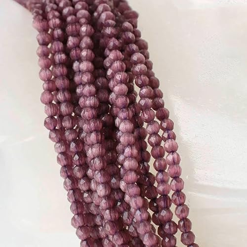 Kleine 2 mm Katzenaugen-Glasperlen, 48 facettierte lose Perlen zur Schmuckherstellung, Armband- und Halskettenherstellung, DIY-Zubehör – 11. Hellviolett – 20 Stränge (3500 Stück) von HDJSDB