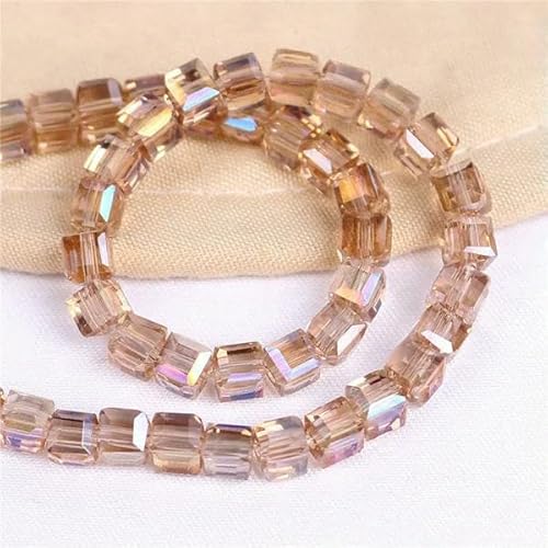 Kristallwürfelperlen, Abstandshalter, DIY-Schmuckherstellung, 2/3/4/6/8/10 mm, lose facettierte Glasperlen für Handarbeitszubehör, Champagner ab, 8 mm, 48 Stück Kristallwürfelperlen, Abstandshalter, DIY-Schmuckherstellung, 2/3/4/6/8/10 mm, lose facettierte Glasperlen für Handarbeitszubehör, Champagner ab, 8 mm, 48 Stück von HDJSDB
