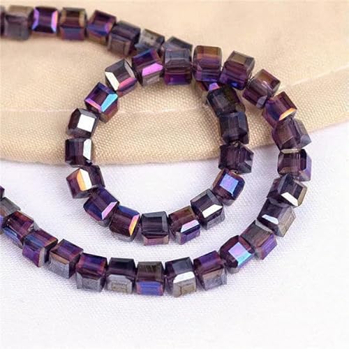 Kristallwürfelperlen, Abstandshalter, DIY-Schmuckherstellung, 2/3/4/6/8/10 mm, lose facettierte Glasperlen für Handarbeitszubehör, violett ab, 3,0 mm, 95 Stück Kristallwürfelperlen, Abstandshalter, DIY-Schmuckherstellung, 2/3/4/6/8/10 mm, lose facettierte Glasperlen für Handarbeitszubehör, violett ab, 3,0 mm, 95 Stück von HDJSDB