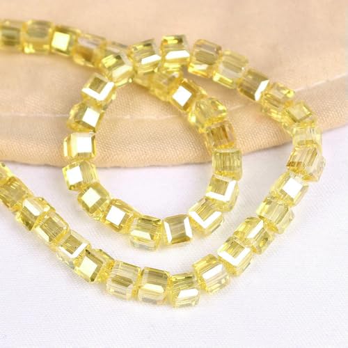 Kristallwürfelperlen, Abstandshalter, DIY-Schmuckherstellung, 2/3/4/6/8/10 mm, lose facettierte quadratische Glasperlen für Handarbeitszubehör, gelb ab, 3,0 mm, 95 Stück Kristallwürfelperlen, Abstandshalter, DIY-Schmuckherstellung, 2/3/4/6/8/10 mm, lose facettierte quadratische Glasperlen für Handarbeitszubehör, gelb ab, 3,0 mm, 95 Stück von HDJSDB