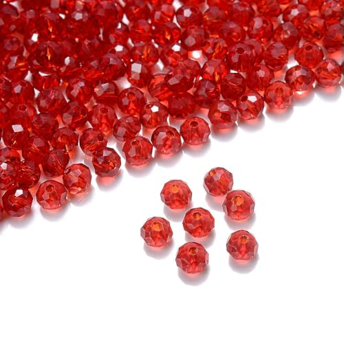 Lila 4/6 mm 40 Stück Rondelle Österreichische facettierte Kristallglasperlen Runde lose Abstandsperlen für die Schmuckherstellung-rot-4,0 mm (120 Stück) von HDJSDB