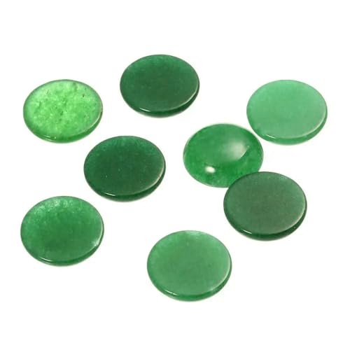 Lila Amethyste Natursteinperlen, rund, Onyx-Cabochons, lose Perlen, Kamee, DIY-Ringe, Halskette, Grüner Jade, 14,0 mm x 10 Stück von HDJSDB