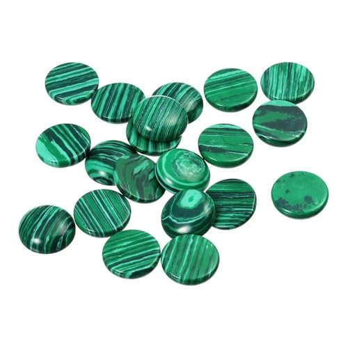 Lila Amethyste Natursteinperlen, rund, Onyx-Cabochons, lose Perlen, Kamee, DIY-Ringe, Halskette, Malachit, 14,0 mm x 10 Stück von HDJSDB