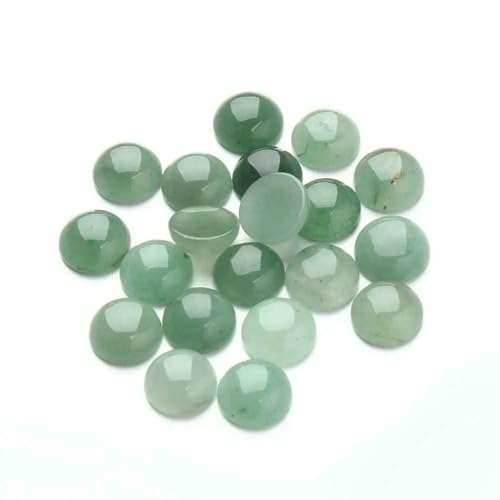 Lila Amethyste Natursteinperlen, rund, Onyx-Cabochons, lose Perlen, Kamee, DIY-Ringe, Halskette, grüner Aventurin, 16 mm x 10 Stück von HDJSDB