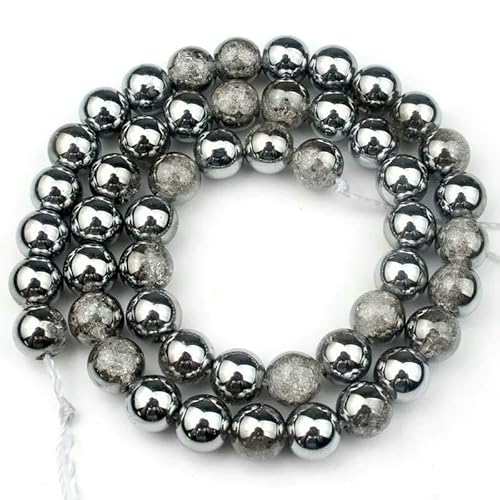 Mehrfarbige, schneebedeckte Kristallperlen, 4, 6, 8, 10, 12 mm, runde, lose Abstandsperlen für die Herstellung von Schmuck, Armbändern und Ohrringen, 15 Zoll, versilbert, 12 mm (ca. 28 von HDJSDB
