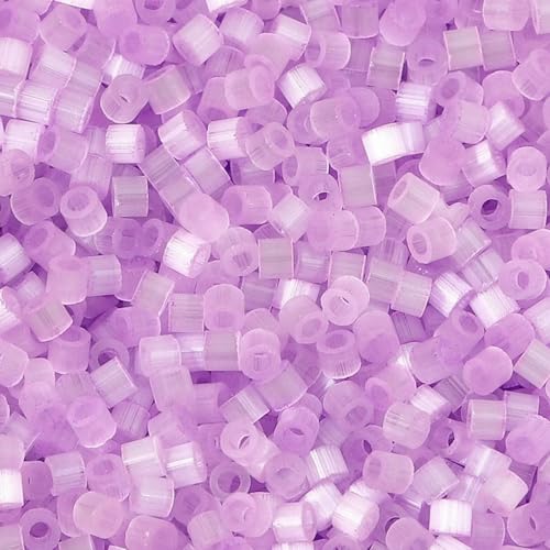 Mehrfarbige Glasperlen, zylinderförmig, Katzenaugen-Imitation, lose Abstandsperlen, DIY-Halskettenschmuck, ca. 2,5 mm Durchmesser, 10 Gramm, Mauve1 von HDJSDB