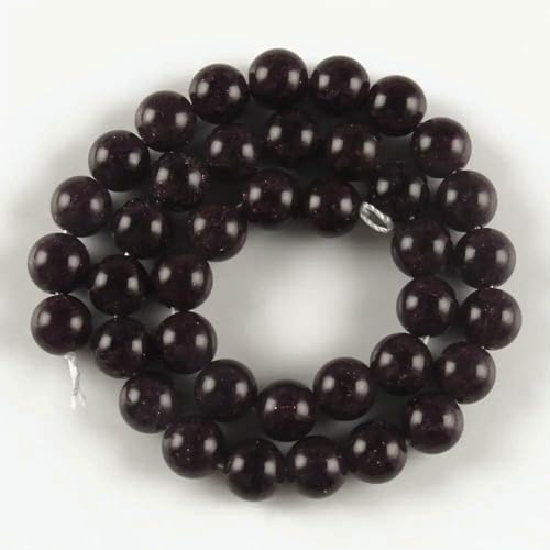 Mehrfarbige schneebedeckte Kristallperle, 4, 6, 8, 10, 12 mm, runde, lose Abstandsperlen für die Herstellung von DIY-Schmuck, Armbändern und Ohrringen, 15 Zoll, Dunkelviolett, 6 mm (ca von HDJSDB