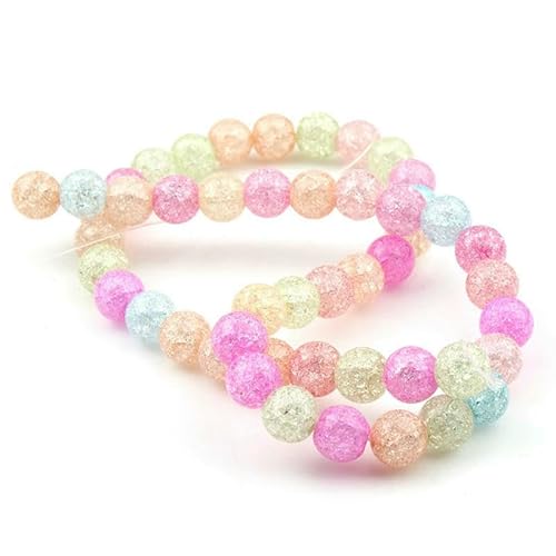 Mehrfarbige schneebedeckte Kristallperle, 4, 6, 8, 10, 12 mm, runde, lose Abstandsperlen für die Herstellung von DIY-Schmuck, Armbändern und Ohrringen, 15 Zoll, bunt, 12 mm (ca. 28 Stü von HDJSDB