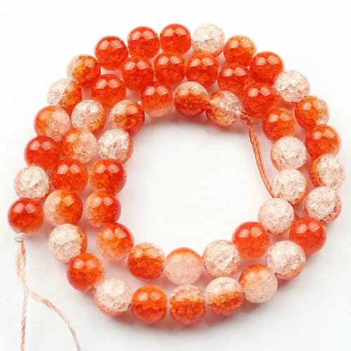 Mehrfarbige schneebedeckte Kristallperlen, 4, 6, 8, 10, 12 mm, runde, lose Abstandsperlen für die Herstellung von DIY-Schmuck, Armbändern und Ohrringen, 15 Zoll, Orange-Weiß, 6 mm (ca. Mehrfarbige schneebedeckte Kristallperlen, 4, 6, 8, 10, 12 mm, runde, lose Abstandsperlen für die Herstellung von DIY-Schmuck, Armbändern und Ohrringen, 15 Zoll, Orange-Weiß, 6 mm (ca. von HDJSDB