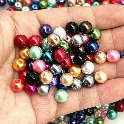 NEU 4/6/8/10 mm runde Perlen, lose Glasperlen, Abstandsperlen für die Schmuckherstellung, DIY, handgefertigtes Armbandzubehör, 22–10 mm (20 Stück) von HDJSDB