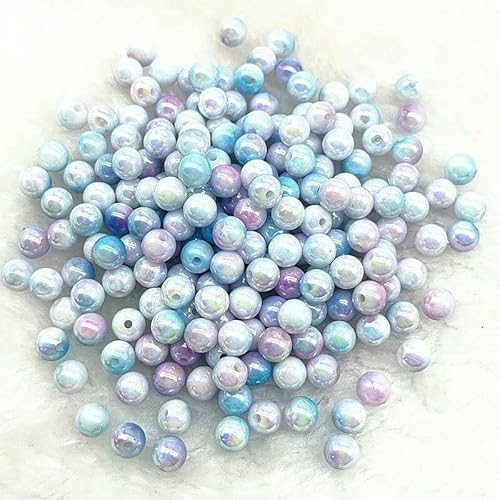 NEU 6/8/10 mm runde Acrylperlen, lose Abstandsperlen zur Schmuckherstellung, DIY-Armband, Halskette, Anhänger, Ohrringe, 06–10 mm (30 Stück) von HDJSDB