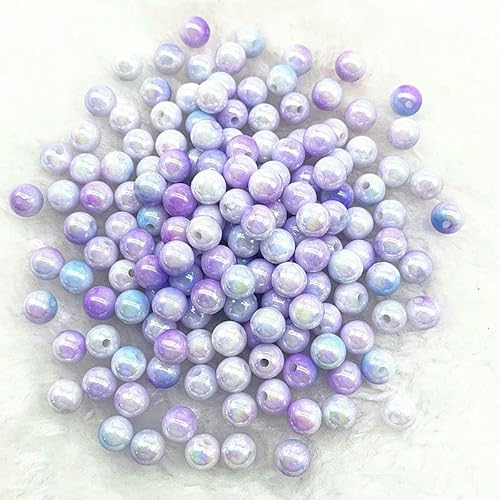 NEU 6/8/10 mm runde Acrylperlen, lose Abstandsperlen zur Schmuckherstellung, DIY-Armband, Halskette, Anhänger, Ohrringe, 07–8 mm (50 Stück) von HDJSDB