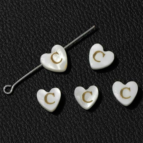 Natürliche Muschelperlen in Herzform, Buchstabe, Perlmutt, lose Perlen zur Schmuckherstellung, Armbandherstellung, DIY-Armband, 8–9 mm, C, 10 Stück Natürliche Muschelperlen in Herzform, Buchstabe, Perlmutt, lose Perlen zur Schmuckherstellung, Armbandherstellung, DIY-Armband, 8–9 mm, C, 10 Stück von HDJSDB
