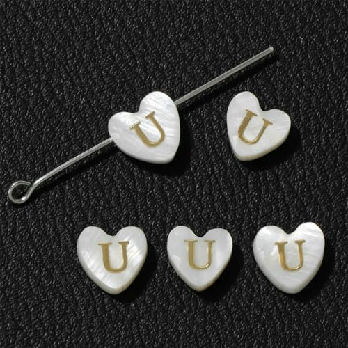 Natürliche Muschelperlen in Herzform, Buchstabe, Perlmutt, lose Perlen zur Schmuckherstellung, Armbandherstellung, DIY-Armband, 8–9 mm, U, 5 Stück Natürliche Muschelperlen in Herzform, Buchstabe, Perlmutt, lose Perlen zur Schmuckherstellung, Armbandherstellung, DIY-Armband, 8–9 mm, U, 5 Stück von HDJSDB