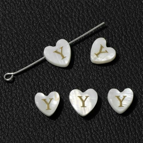 Natürliche Muschelperlen in Herzform, Buchstabe, Perlmutt, lose Perlen zur Schmuckherstellung, Armbandherstellung, DIY-Armband, 8–9 mm, Y, 10 Stück Natürliche Muschelperlen in Herzform, Buchstabe, Perlmutt, lose Perlen zur Schmuckherstellung, Armbandherstellung, DIY-Armband, 8–9 mm, Y, 10 Stück von HDJSDB