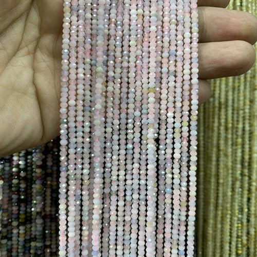 Natürliche Regenbogen-Turmalinperlen, geschliffen, 2 x 3,0 mm, Länge 39 cm, Morganit, 2 x 3,0 mm von HDJSDB