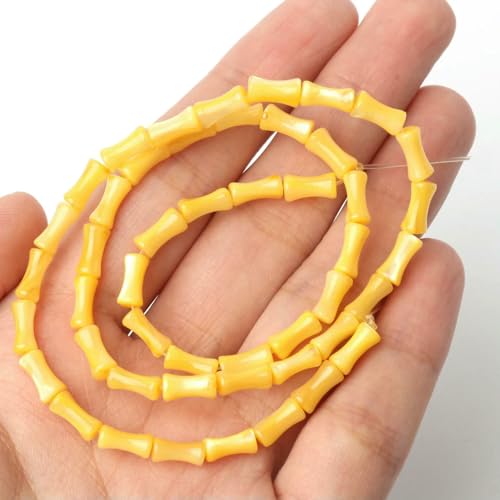 Natürliche Süßwasser-Muschelperlen, Perlmutt, Gelenkform, lose Perlen für die Herstellung von DIY-Schmuck und Armbändern, 4 x 7 mm, gelb, 4 x 7 mm, ca. 55 Stück Natürliche Süßwasser-Muschelperlen, Perlmutt, Gelenkform, lose Perlen für die Herstellung von DIY-Schmuck und Armbändern, 4 x 7 mm, gelb, 4 x 7 mm, ca. 55 Stück von HDJSDB