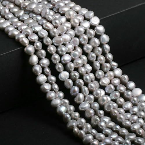 Natürliche Süßwasserperlen, weiß-rosa, unregelmäßige Perlen zur Schmuckherstellung, DIY-Ohrringe, Armbänder, Halsketten, Zubehör, Grau, 7–8 mm, 50 Stück Natürliche Süßwasserperlen, weiß-rosa, unregelmäßige Perlen zur Schmuckherstellung, DIY-Ohrringe, Armbänder, Halsketten, Zubehör, Grau, 7–8 mm, 50 Stück von HDJSDB